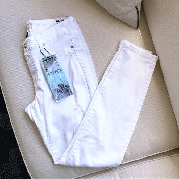 White Distressed REWASH Brand Jeans/Jeggings ☁️ - Picture 5 of 8